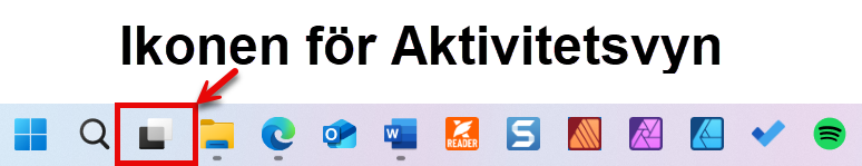 Ikonen för aktivitetsvyn i aktivitetsfältet.