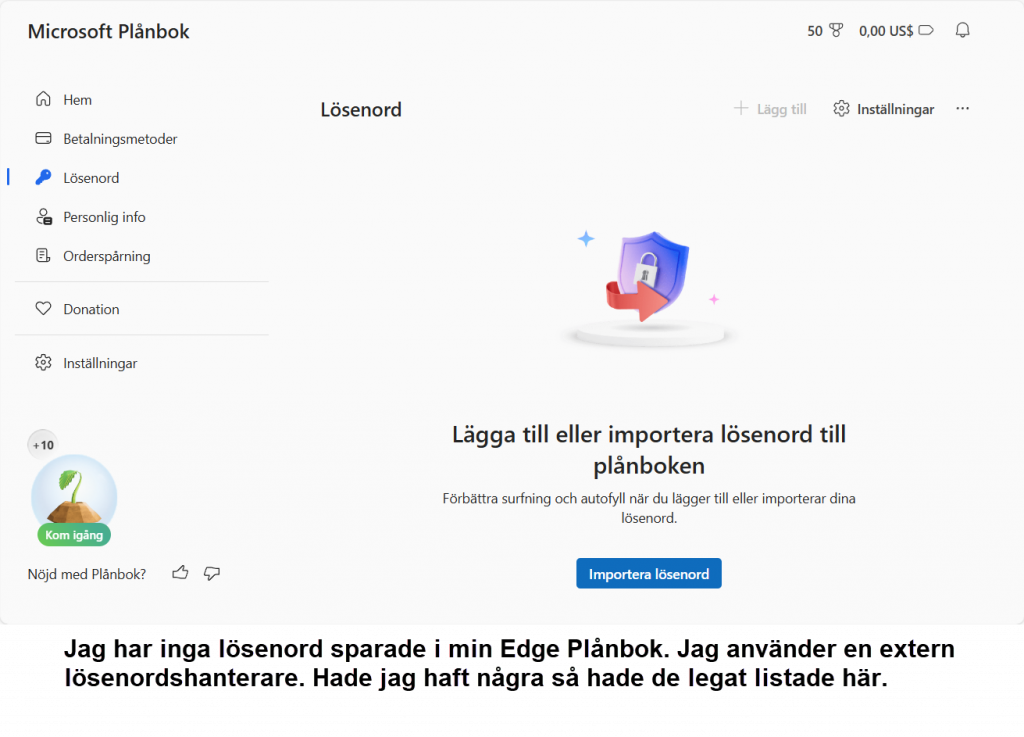 Microsoft Edge Plånbok