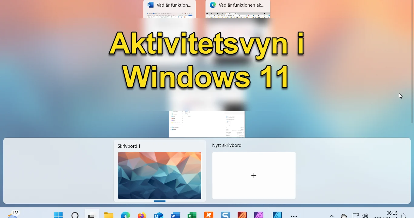 Aktivitetsvyn i Windows 11