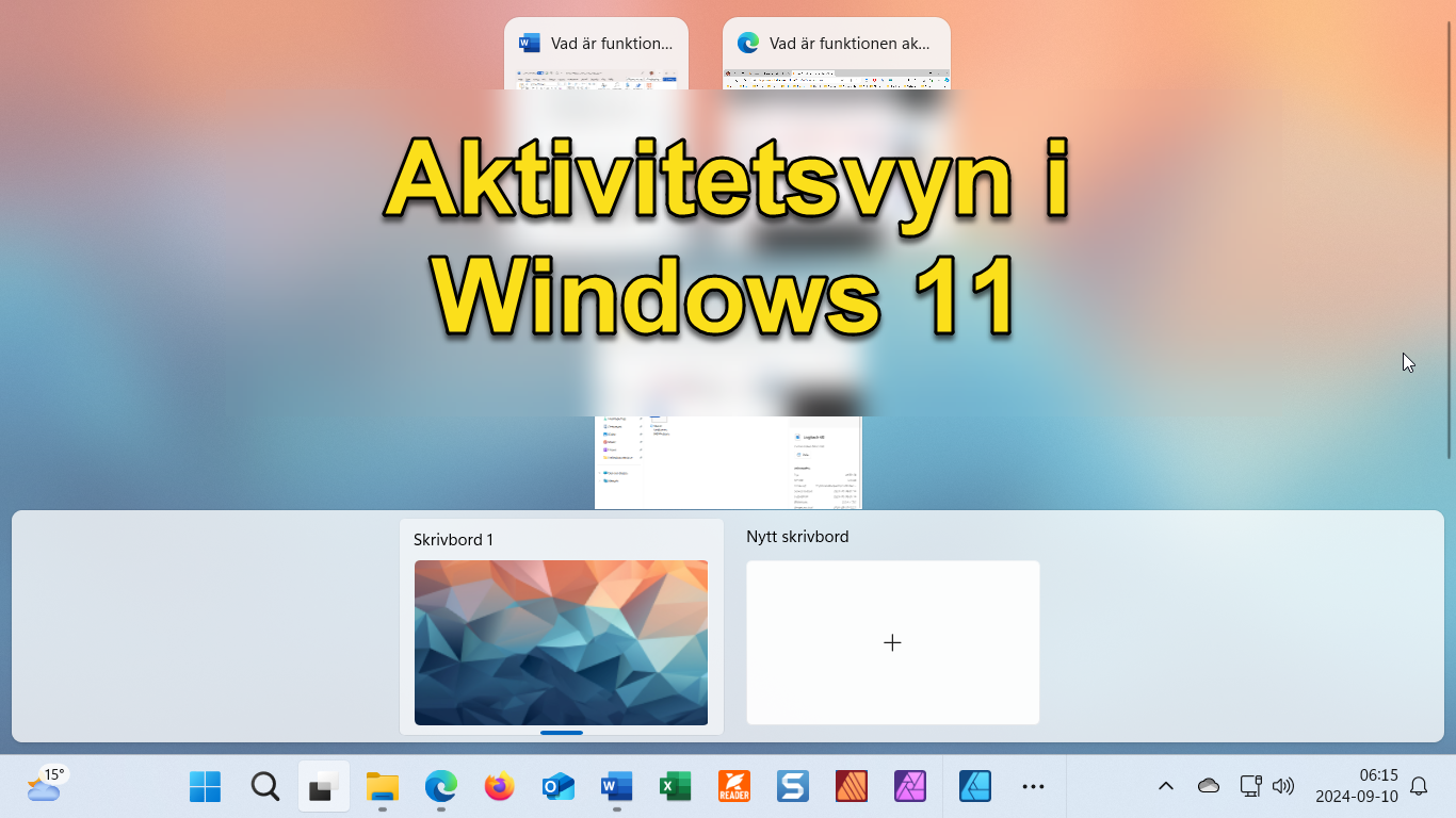 Aktivitetsvyn i Windows 11