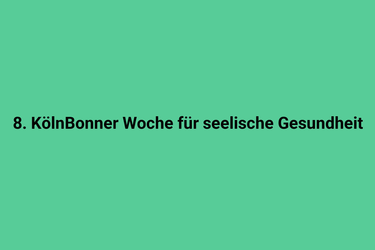 Abbildung von Menschen, die an einer Veranstaltung zur seelischen Gesundheit teilnehmen, im Rahmen der KöLNBONNER Woche in Köln.