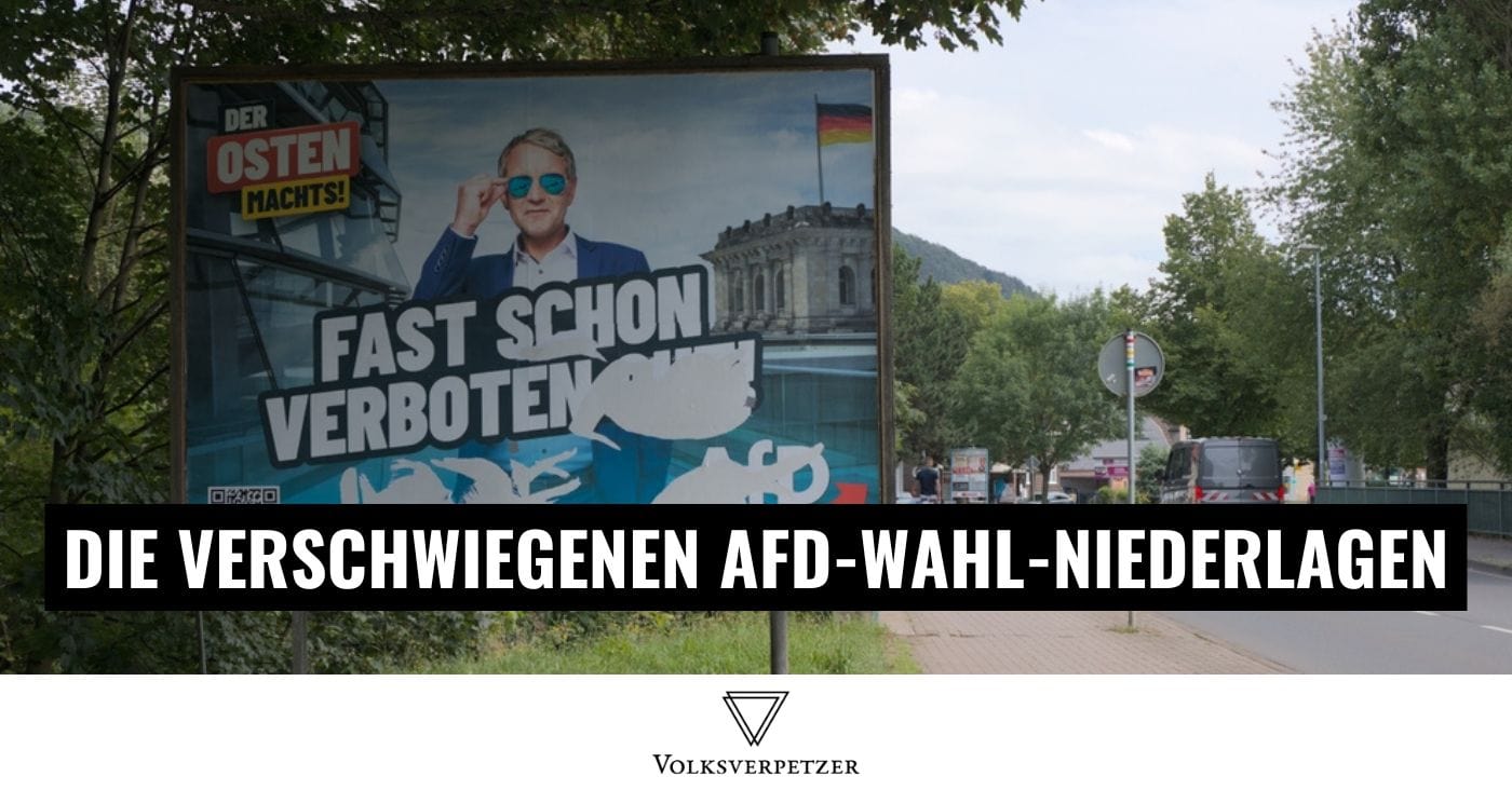Wahlwerbung für die AfD in Lindweiler, Wahlplakat mit Protest-Slogan gegen verbotene Parteien, prominent im Stadtgebiet an einer Werbefläche.