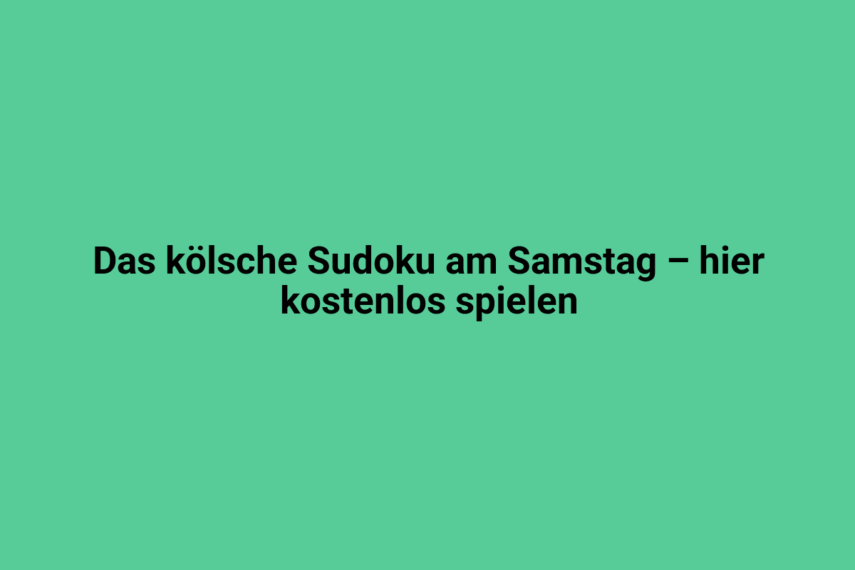 Bunter Sudoku-Knobelspaß für Samstag, kostenloses Spiel online bei Lindweiler.