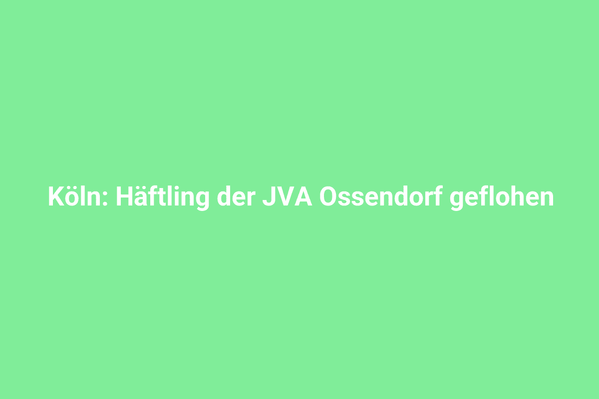 Häftling der JVA Ossendorf auf Flucht in Köln, symbolische Darstellung der Gefangenenflucht.