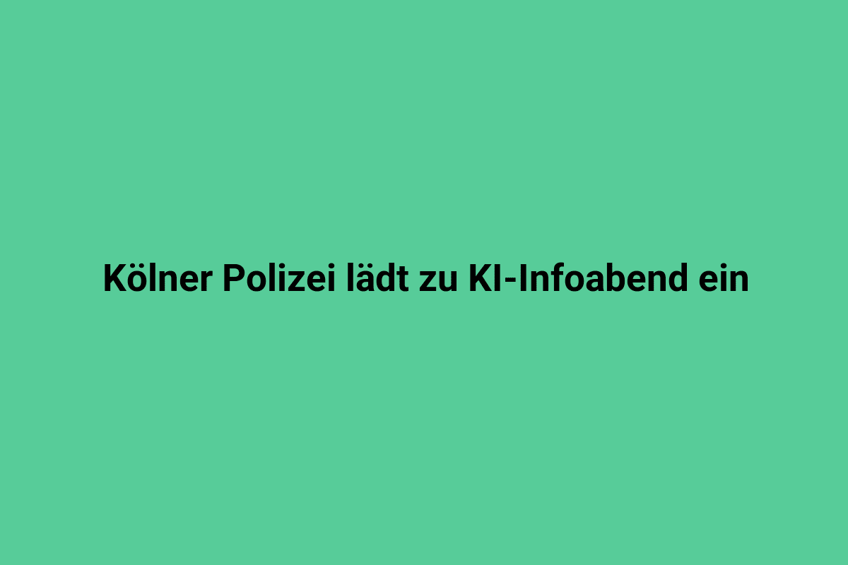 Moderne Polizeieinsatz in Köln, Einsatzkräfte bei einer KI-Veranstaltung in Lindweiler, Sicherheitsmaßnahmen in der Nähe des Stadtteils, professionelle Polizisten in Aktion, Köln-Event mit Fokus auf KI-Technologie.
