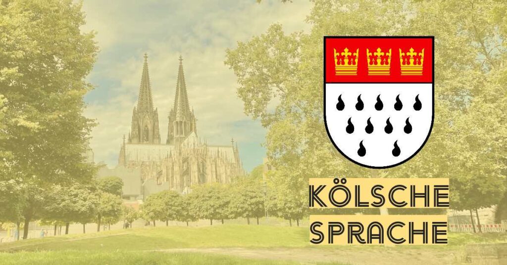 Historisches Stadtbild von Lindweiler mit Kölner Dom im Hintergrund, grüne Bäume, sonniger Tag, lebendige Atmosphäre, lokale Kultur, Köln Umgebung, Sehenswürdigkeit, Touristenattraktion, Stadtpark.