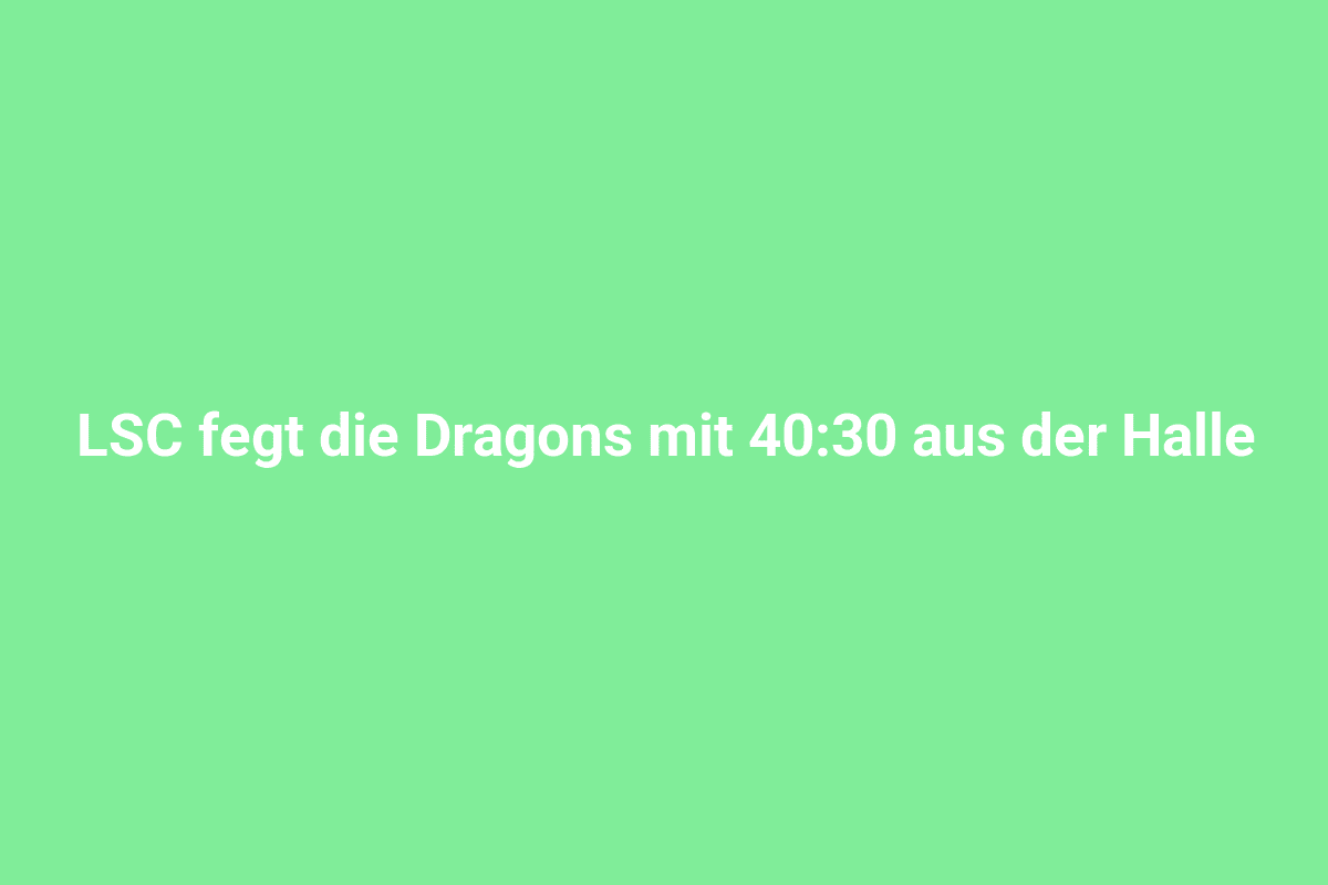 Grün beleuchteter Bildschirm mit weißem Text, der die Liga SC Dragons ankündigt.