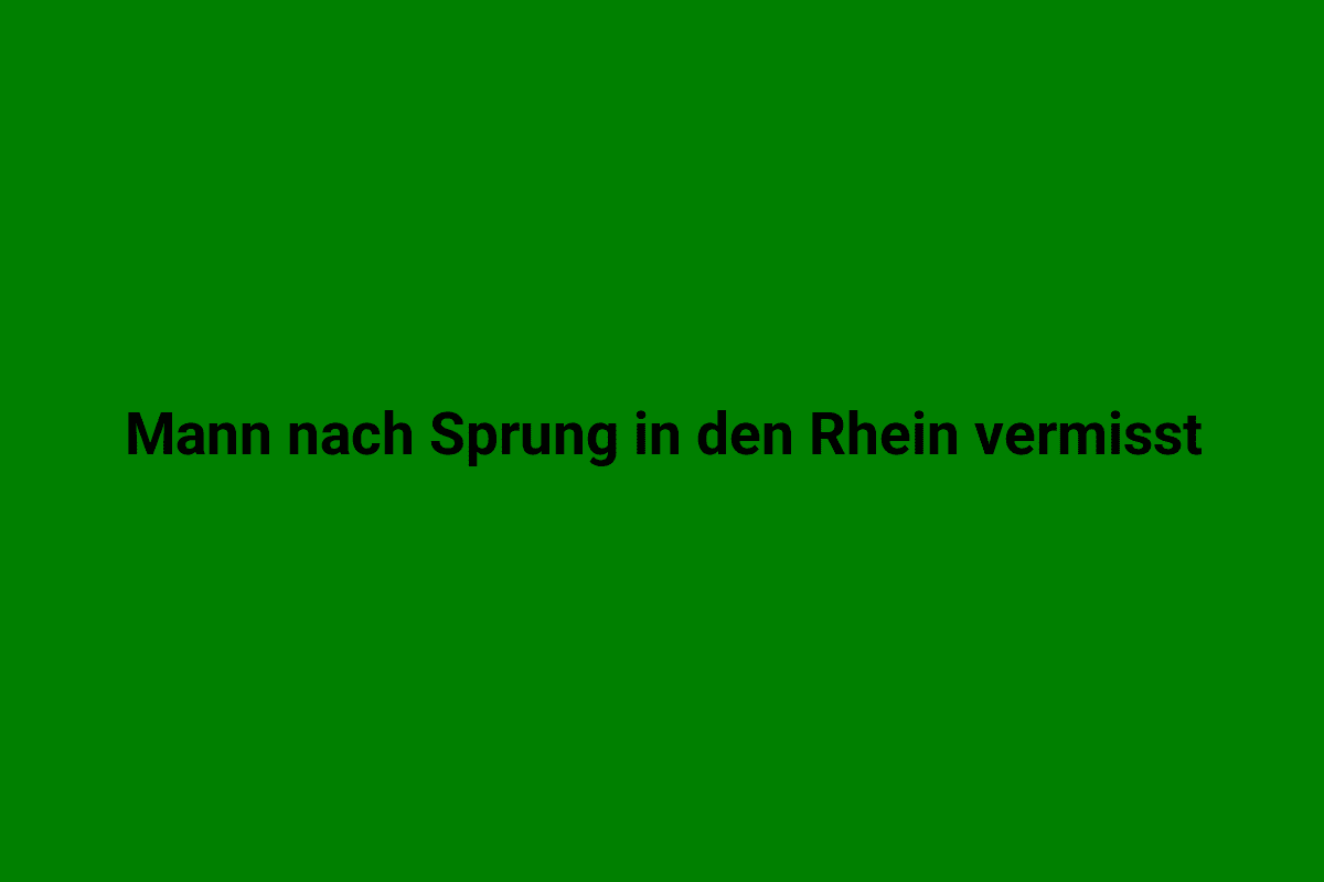 Ein Mann springt in den Rhein, umgeben von Natur und Wasser.