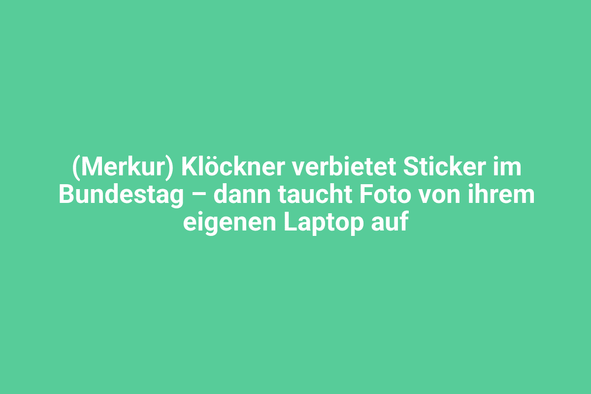Sticker im Bundestag versteckt, Foto von Laptop, Protest, Politik, Lindweiler.