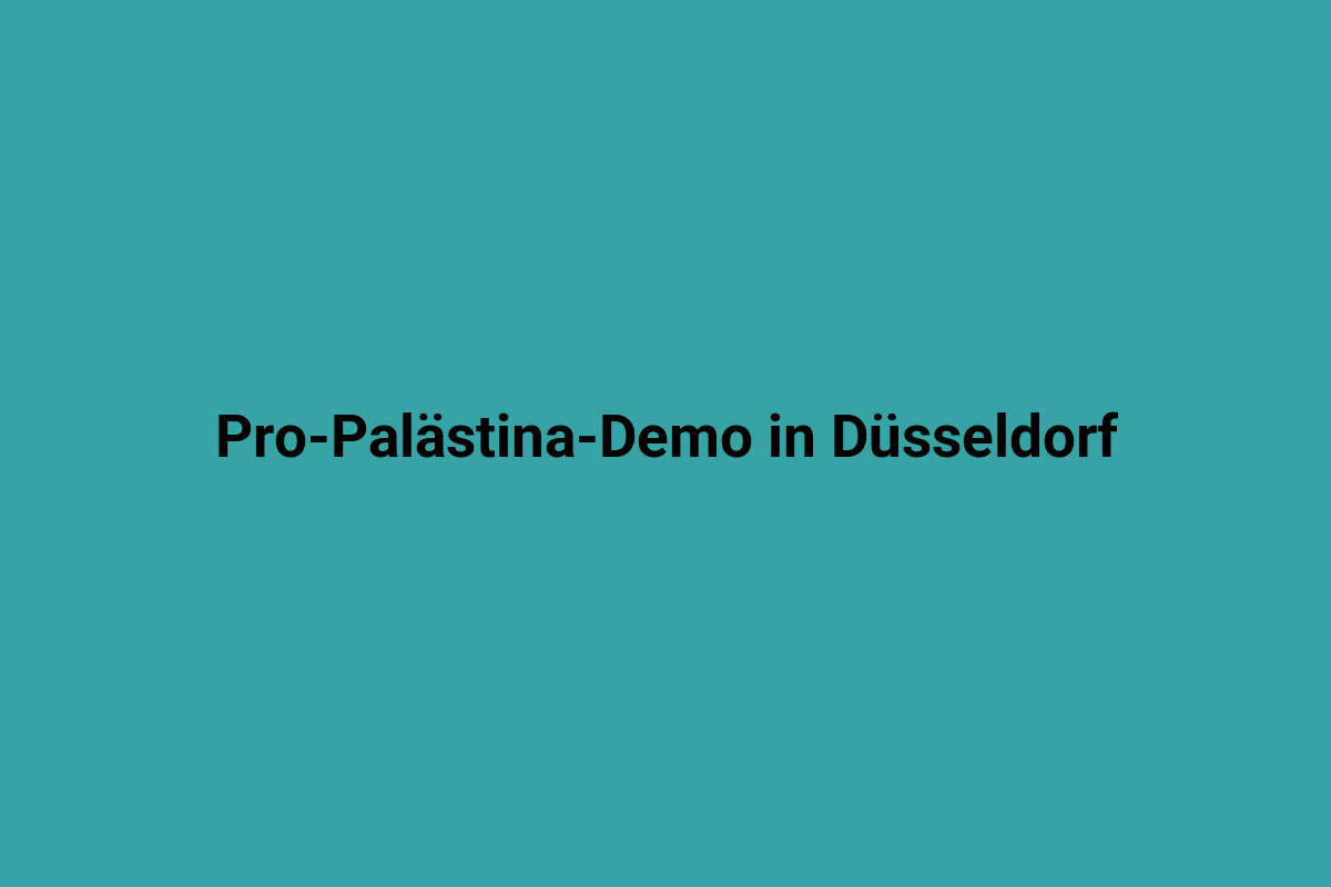 Pro-Palästina-Demo in Düsseldorf an einem Tag, Proteste für Palästinenser in Deutschland, Demonstration gegen Israel in Deutschland, politische Kundgebung in Düsseldorf, Menschen bei der Protestveranstaltung.