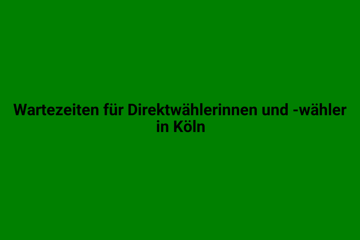 Wartezeiten für Direktwählerinnen und -wähler in Köln, längere Wartezeiten in Wahllokalen während der Landtagswahl.
