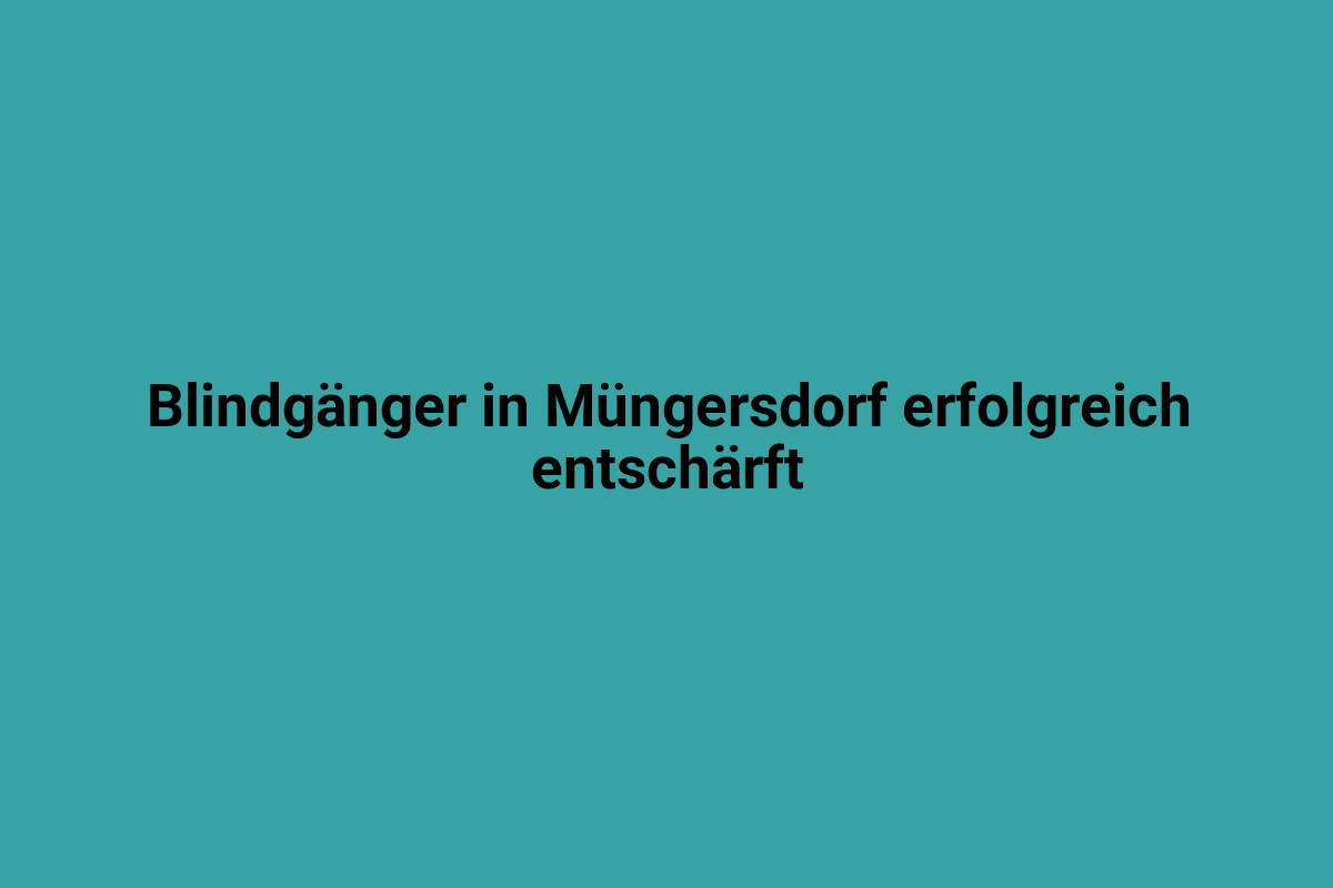Einblick in die erfolgreichen Entschärfung eines Blindgängers in Müngersdorf.