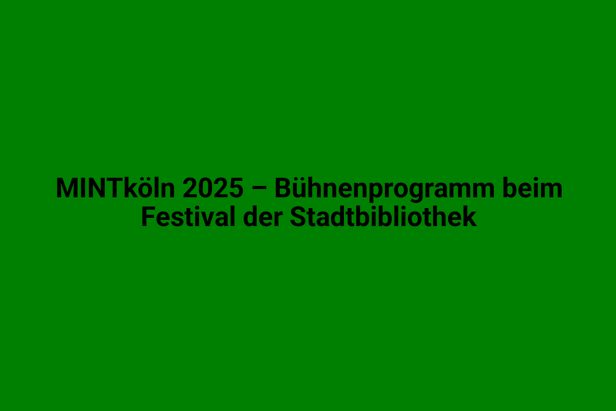 Bühnenprogramm beim Festival der Stadtbibliothek in Köln 2025, kulturelle Veranstaltungen, Musik, Theater, Lesungen, Kulturveranstaltungen, Lindweiler.