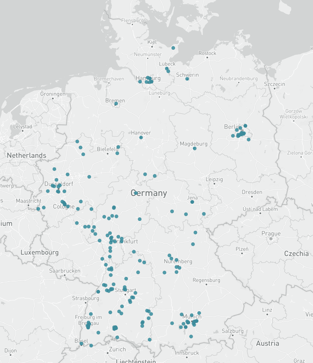 Karte Medizintechnik Unternehmen Deutschland