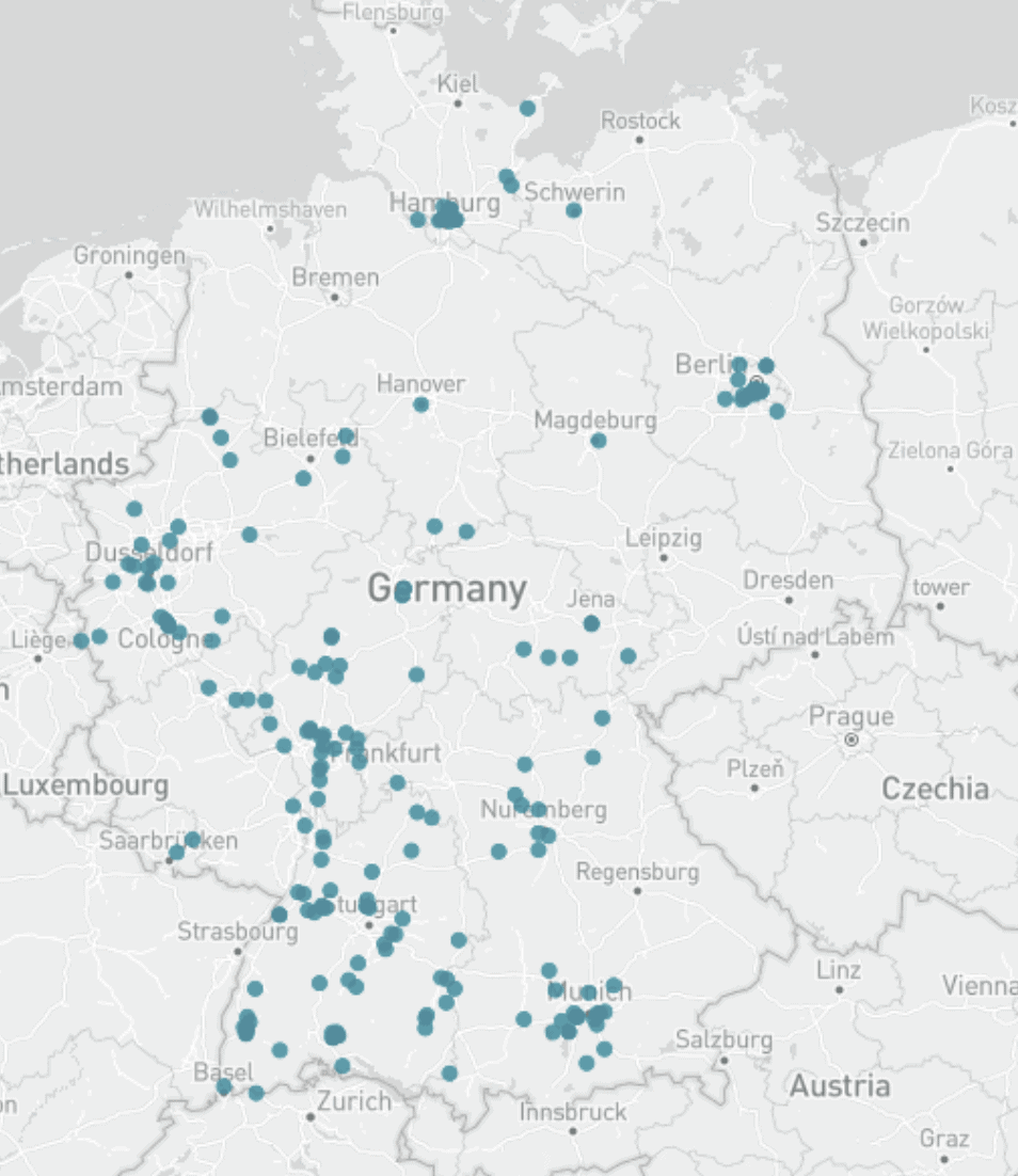 Karte Medizintechnik Unternehmen Deutschland Listenchampion