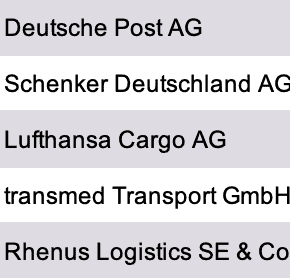 Logistikunternehmen DE