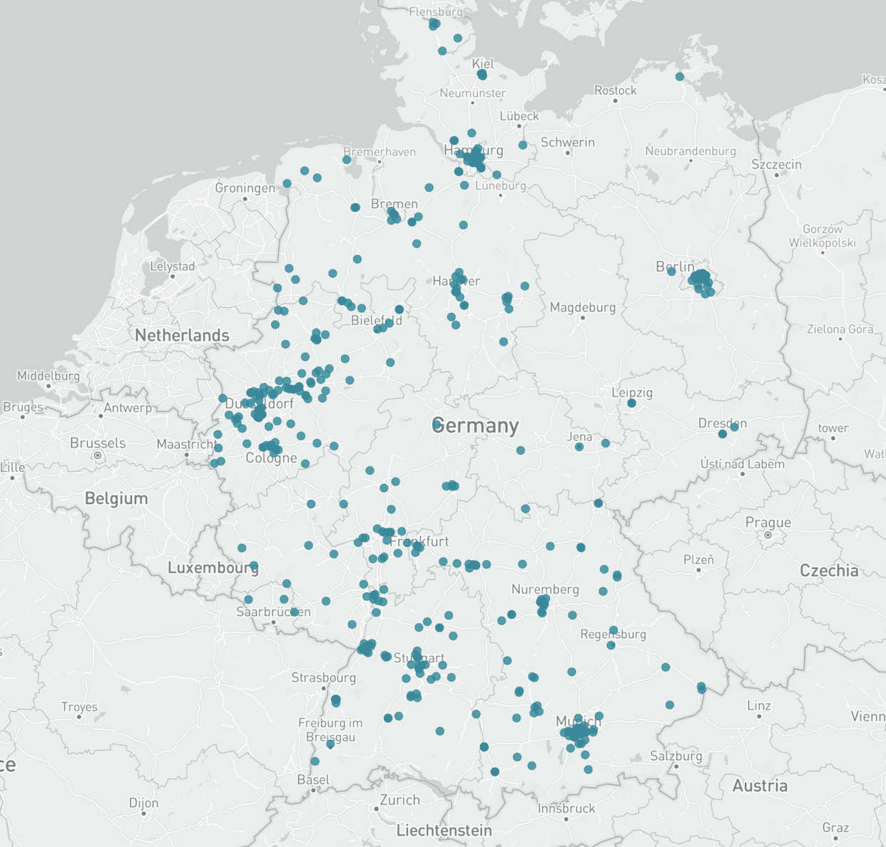 Karte Handelsunternehmen Deutschland