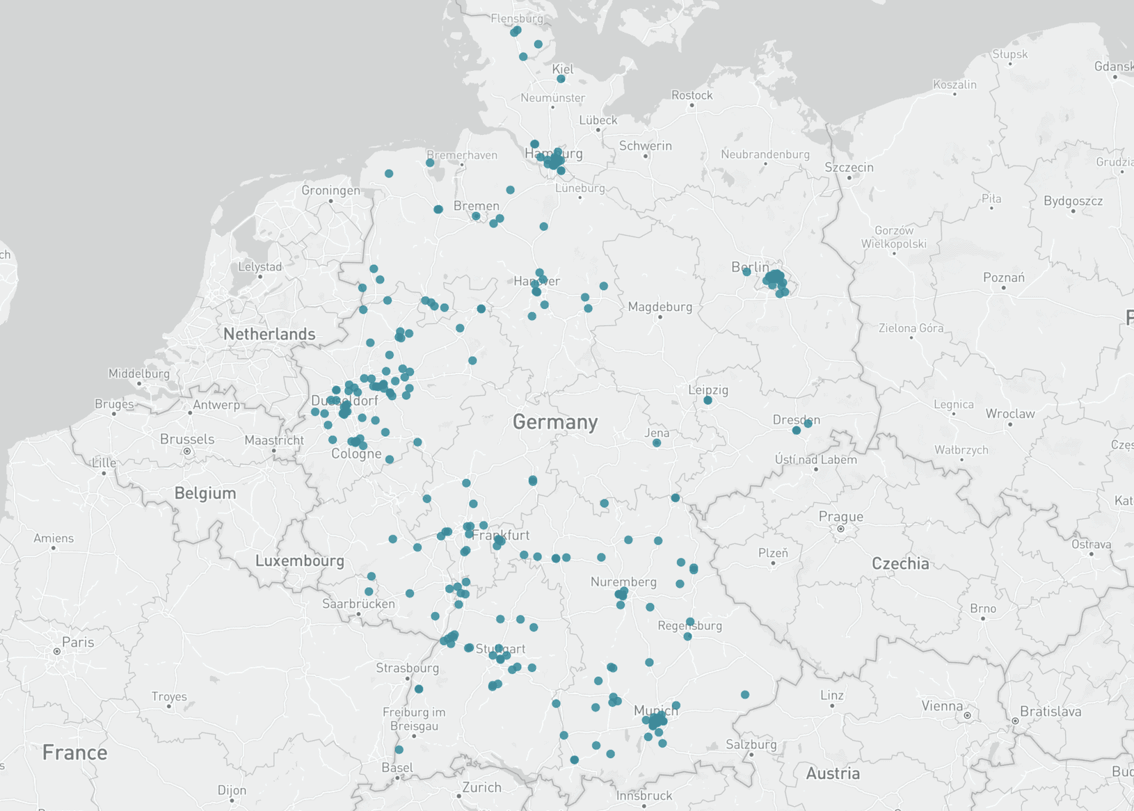 Karte Einzelhandelsunternehmen Deutschland