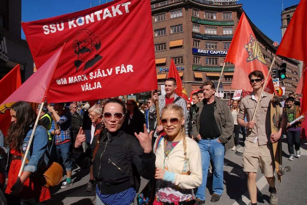 Socialdemokratiskt demonstrationståg på första maj