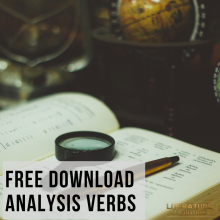 essay analytical verbs