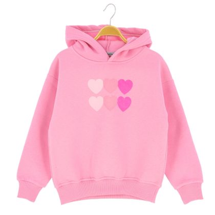 Flicka Hoodie med Hjärttryck för 3-6 år