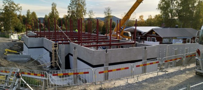 Cykelhotellet i Järvsö Bergscykel park börjar ta form