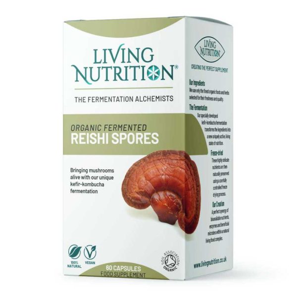 living nutrition organic fermented reishi spores svamp kosttillskott