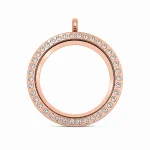 Roségoldfarbenes Medaillon mit Zirkonia-Steinen