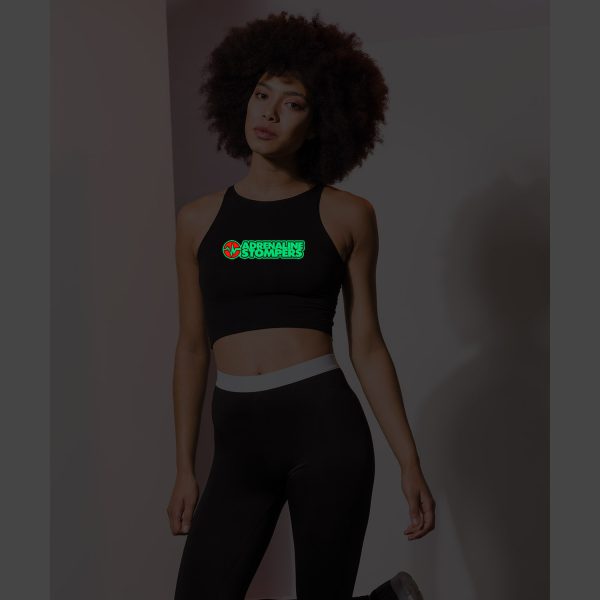 Adrenaline Stompers Crop Top - Black - Glow in the Dark