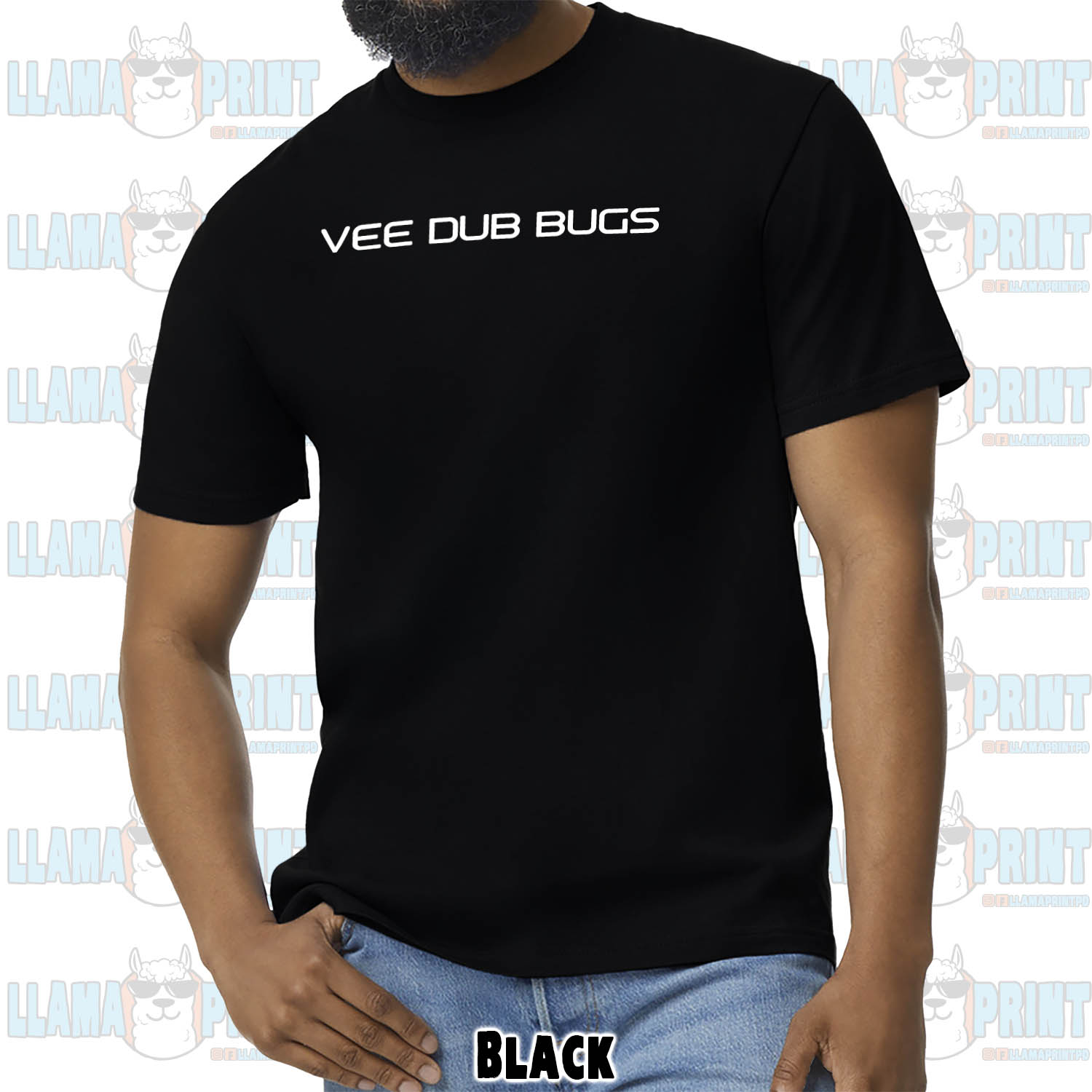 Vee Dub Bugs Text Logo Tee - Image 2