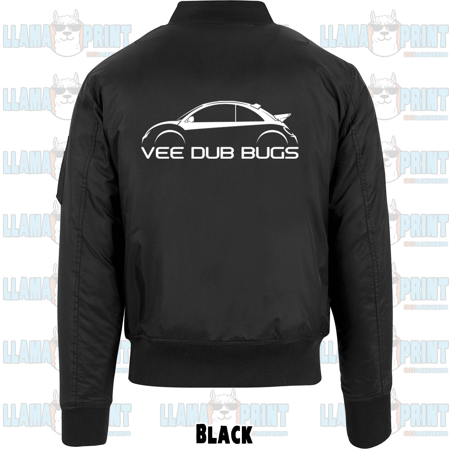 Black classic VDB bomber jacket (back)