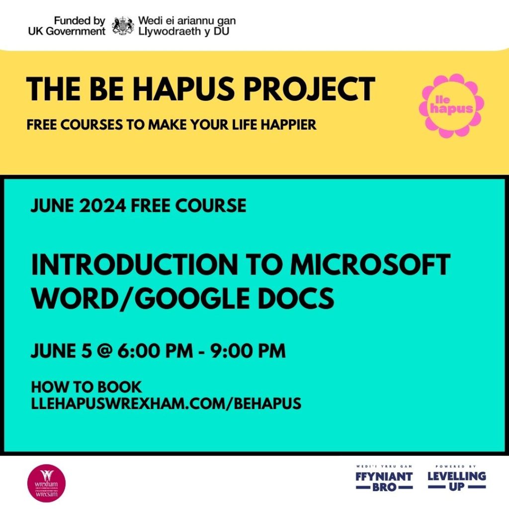 Google Docs Introduction Format Introduction to Microsoft Word/Google Docs (June) – Lle Hapus Wrexham