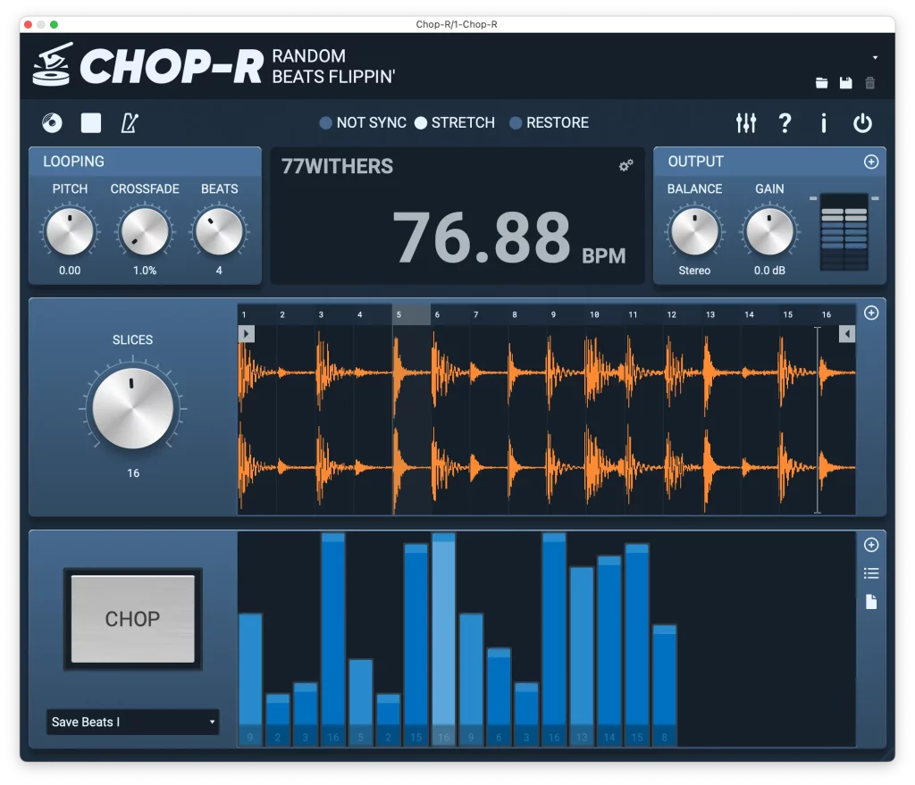 The Chop-R graphical interface.