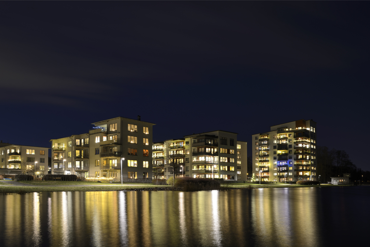 Modern apartment buildings in Täby - Sweden