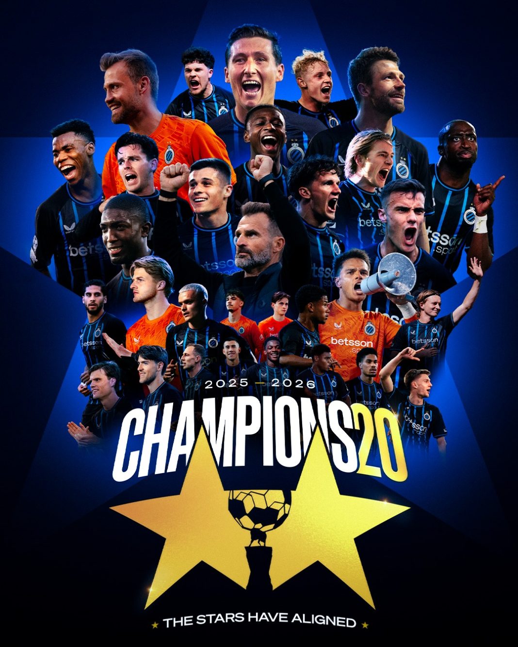 Club Brugge is kampioen na een 2-2-gelijkspel bij KV Mechelen en pakt zijn twintigste landstitel na een zenuwslopende avond.