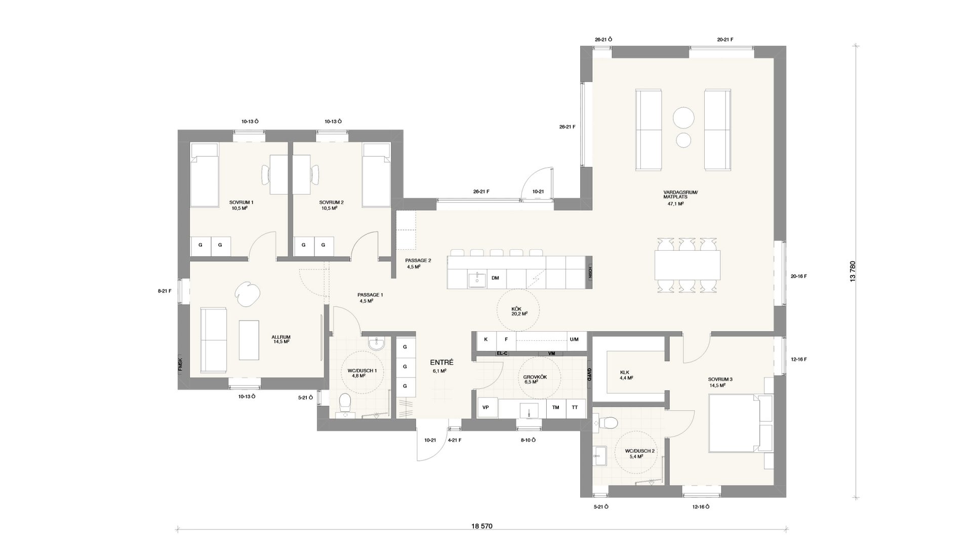 villa NYBROSTRAND ritning