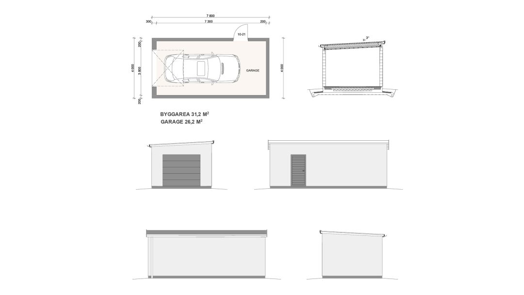 garage sidobyggnad komplement