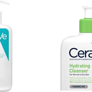 CeraVe Blemish Control Face Cleanser with 2% Salicylic Acid & Niacinamide for Blemish-Prone Skin 236ml & Hydrating Cleanser for Normal to Dry Skin 236 ml with Hyaluronic Acid and 3 Essential Ceramides