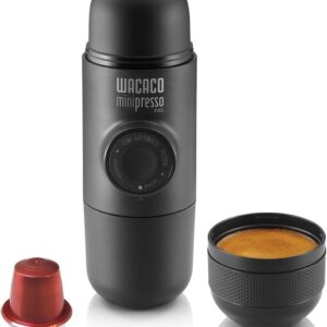 WACACO Minipresso NS, Portable Espresso Machine, Compatible with NS CAPSULES (Nespresso Original capsules and compatibles), Small Travel Coffee Maker, Manually Operated Coffee Machine for Camping