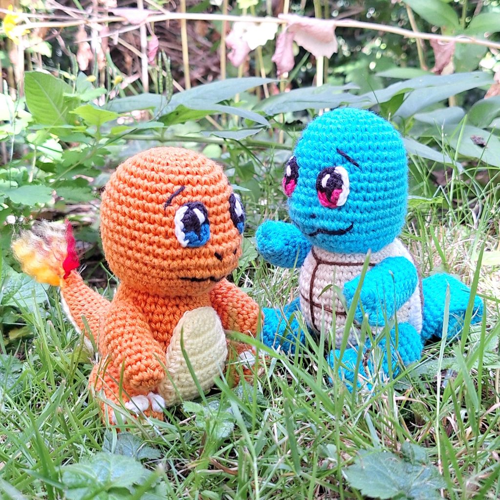 squirtle and charmander amigurumi