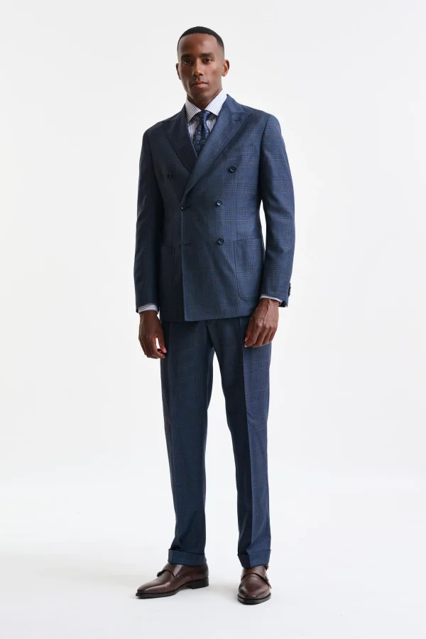 Dark Blue 100% Wool Suit Kenton Light Freestyle