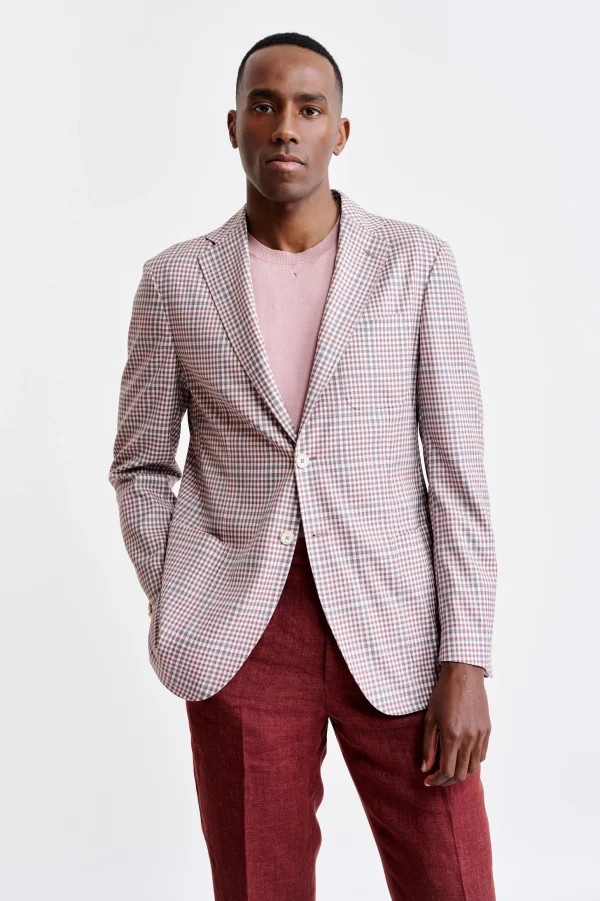 Red 100% Wool Super 130's Kenton Light Jacket Riviera Trend