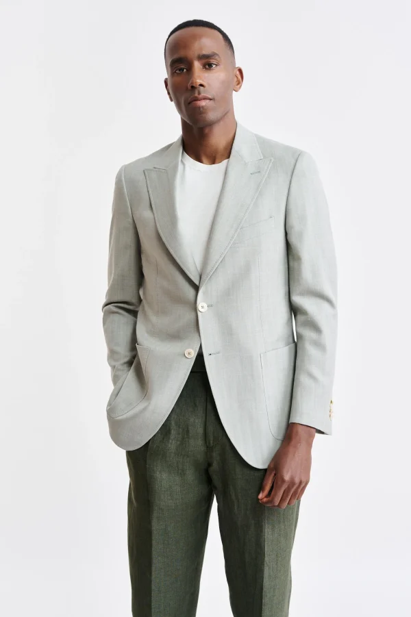 LIGHT GREEN WOOL & LINEN SOHO JACKET JAZZ