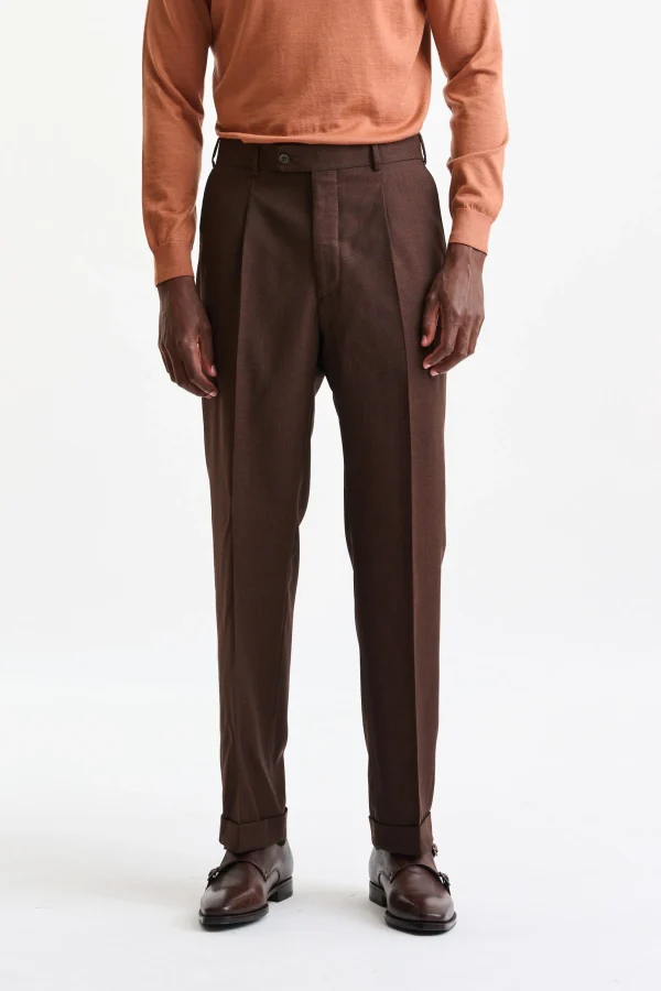 Brown 100% Wool Farley Trousers Freestyle
