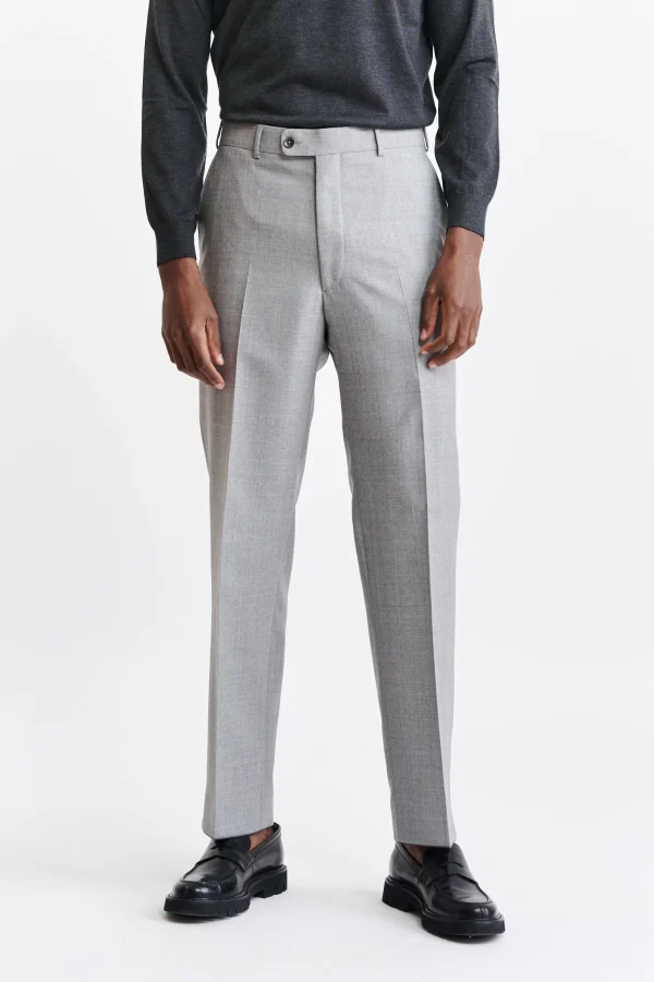 Light Grey 100% Wool Ronas Trousers Capri