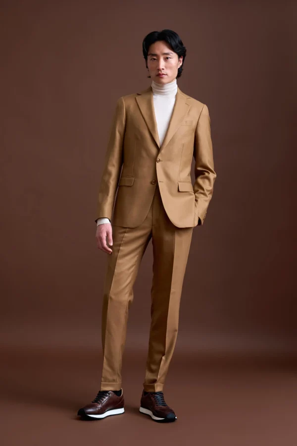 Brown Soho Suit 100% Cashmere Golden Gate