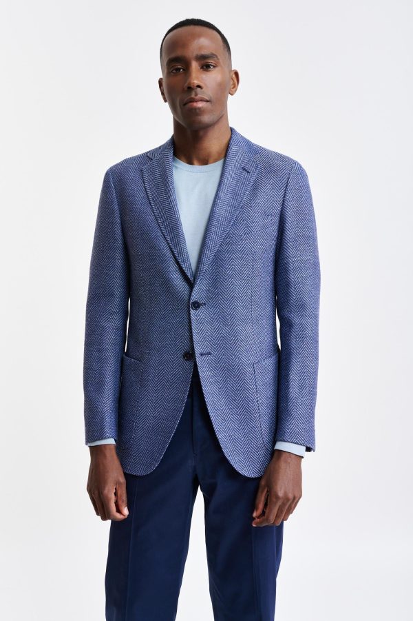 BLUE WOOL & LINEN KENTON JACKET JAZZ