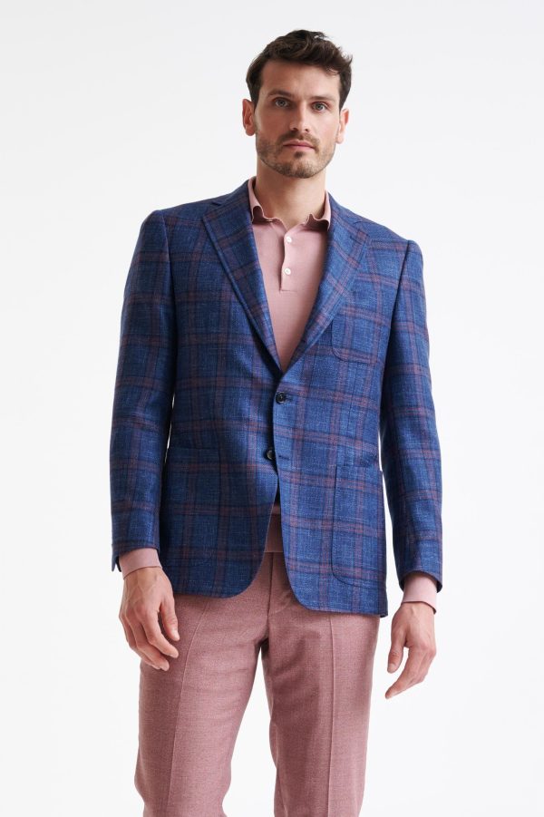 Dark Blue Wool & Silk Soho Jacket Amalfi Trend