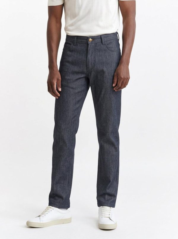 Dark Blue Cashmere Denim Five Pocket Trousers