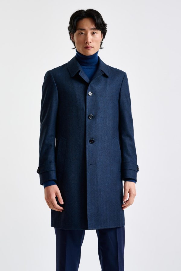 Dark Blue Wool Leeds Coat – Zeus
